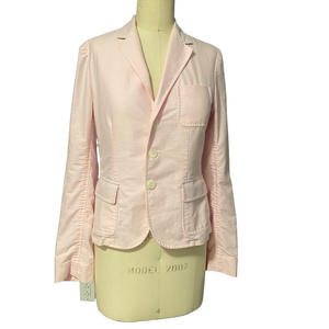 Ralph Lauren Rugby light pink cotton Blazer with Tailored Fit Notch Lapel sz 2